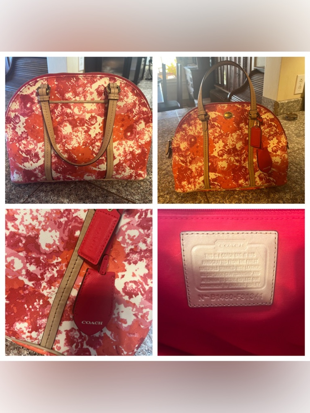 COACH PEYTON FLORAL CORA DOMED SATCHEL PURSE Does not include crossbody strap